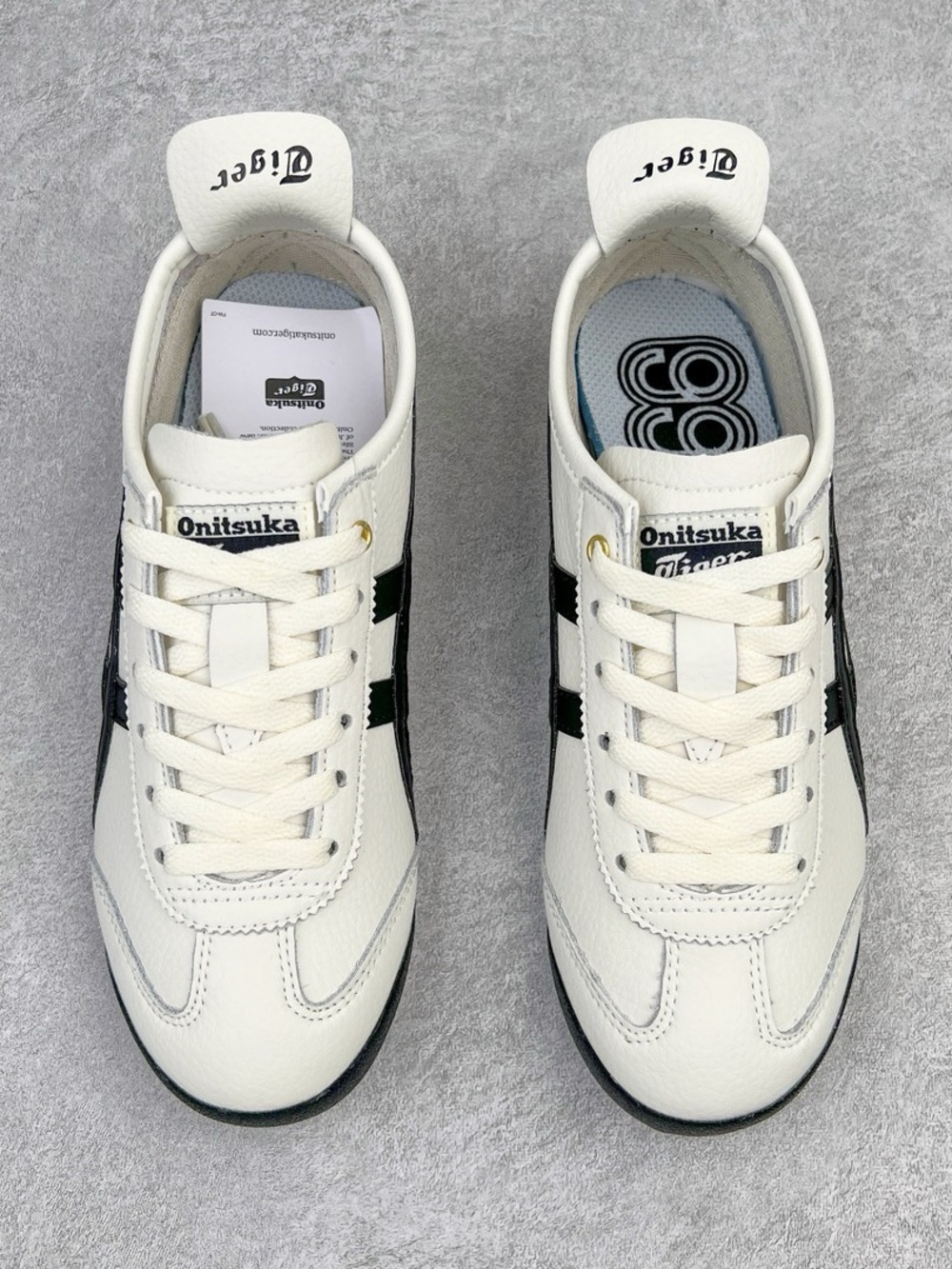 Onitsuka Tiger by Asics White Sneakers with Black Stripes